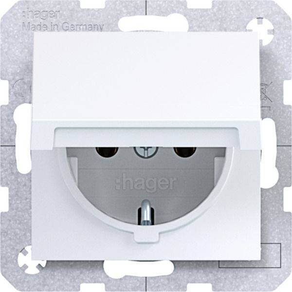 Hager Schutzkontakt-Steckdose     Lichtweiß (glänzend) WAS1110WG 1 St.