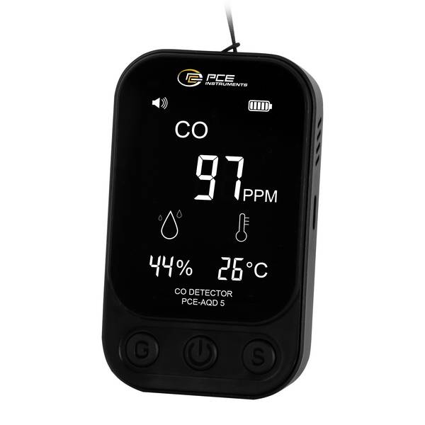 PCE Instruments Kohlenmonoxid-Messgerät 0 - 999 ppm mit Temperaturmessfunktion kalibriert Werksstandard (ohne Zertifikat)