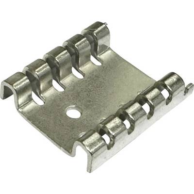 Metallfedern-Clip-Halterung mit zwei Reihen von verschlungenen Laschen und einem zentralen Montageloch.