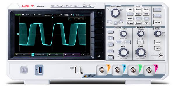 Uni-T UPO1204 Digital-Oszilloskop 200 MHz 2 GSa/s 56 Mpts 8 Bit 1 St.