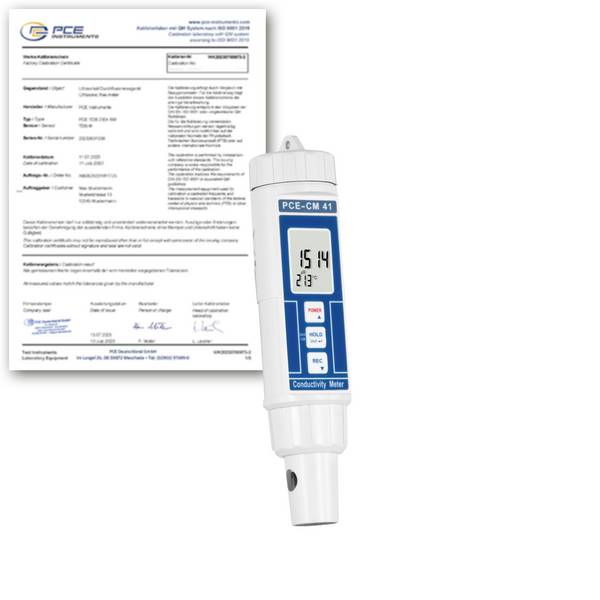 PCE Instruments PCE-CM 41-ICA Leitfähigkeits-Messgerät kalibriert (ISO) TDS, Leitfähigkeit, Temperatur