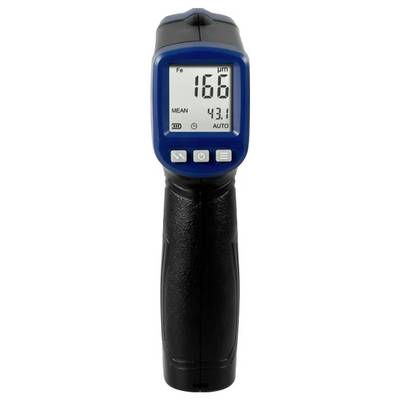 Tragbares Messgerät mit einer Anzeige von 166 µm für Fe, mit Mittelwert 43,1 und automatischer Modus auf dem Bildschirm angezeigt.
