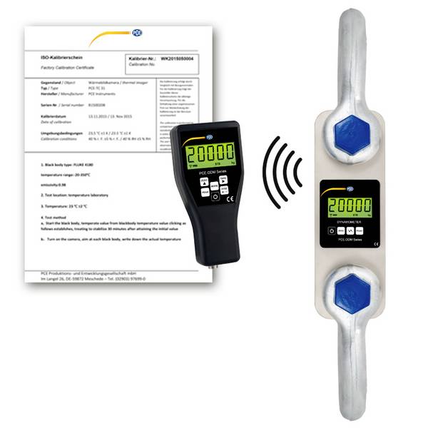 PCE Instruments PCE-DDM 20-ICA Kranwaage PCE-DDM 20-ICA kalibriert (ISO) Wägebereich (max.) 20000 kg Ablesbarkeit 10000 g
