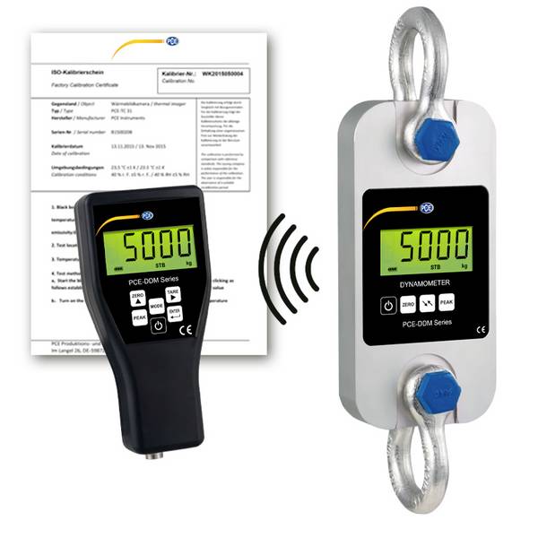 PCE Instruments PCE-DDM 5-ICA Kranwaage PCE-DDM 5-ICA kalibriert (ISO) Wägebereich (max.) 5000 kg Ablesbarkeit 2000 g batteriebetrieben
