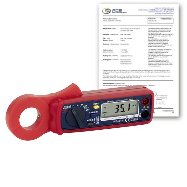 PCE Instruments PCE-LCT 1-ICA Stromzange kalibriert (ISO) digital