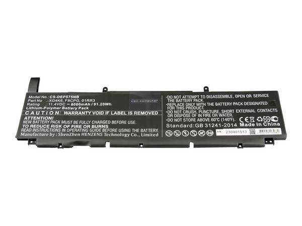 ipc-computer Notebook-Akku Akku XG4K6 (Replace) 11.40 V 8000 mAh IPC-Computer