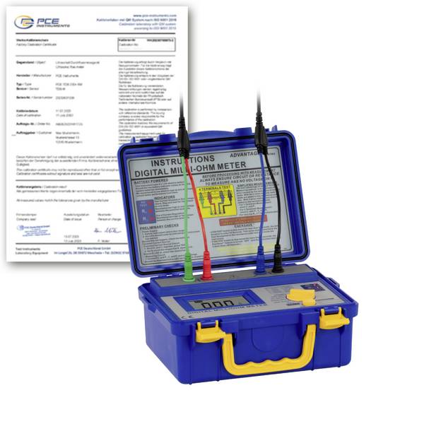 PCE Instruments PCE-MO 2002-ICA Ohmmeter kalibriert (ISO) 2000 Ω