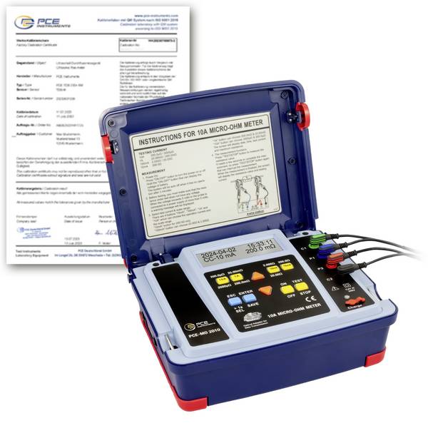 PCE Instruments PCE-MO 2010-ICA Ohmmeter kalibriert (ISO)