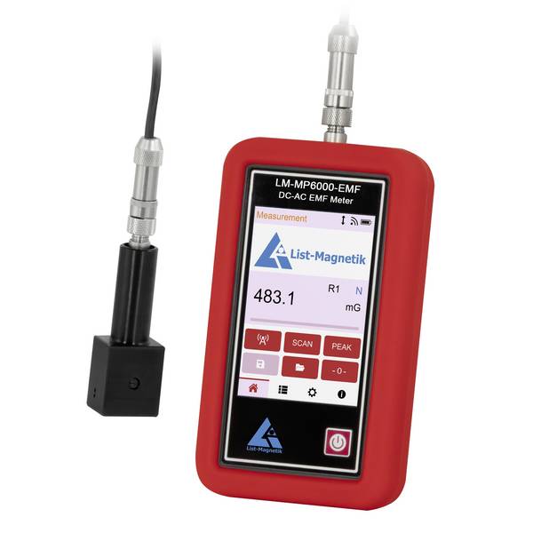 PCE Instruments EMF-Fluxgate-Magnetfeldmessgerät LM-MP6000-EMF |AC und DC 0 … 0,4 mT |0 … 4 G |Feldstärke 0 … 300 A/m