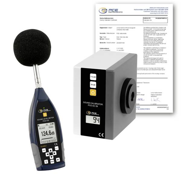 PCE Instruments PCE-430-SC 09-ICA Profi Schallpegelmesser Klasse 1 inkl. Kalibrator und ISO-Kalibrierzertifikat