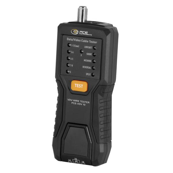 PCE Instruments Kabeltester PCE-VDV 10 |Cat 3 … Cat 7A |Koax |Status und Fehlerdiagnose LED-Anzeigen |Kabel bis 305 m