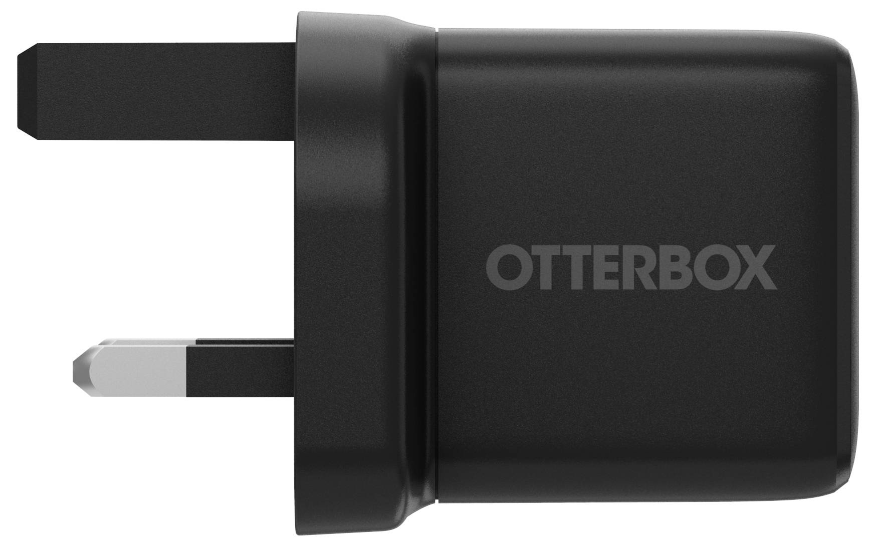 Schwarzer OtterBox UK-Wandstromadapter mit dreipoliger Steckverbindung