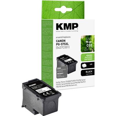 KMP Ersatz-Schwarztintenpatrone für Canon PG-575XL, mit Produktverpackung und Patrone dargestellt.