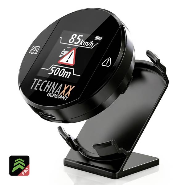 Technaxx Straßenverkehrswarner 5429 Secure Drive PRO TX-388 Verkehrsalarm (Ø x H) 52 mm x 14 mm