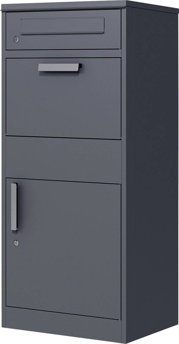Phoenix PB1121AAK Paketbriefkasten Stahl verzinkt Anthrazit Schlüsselschloss
