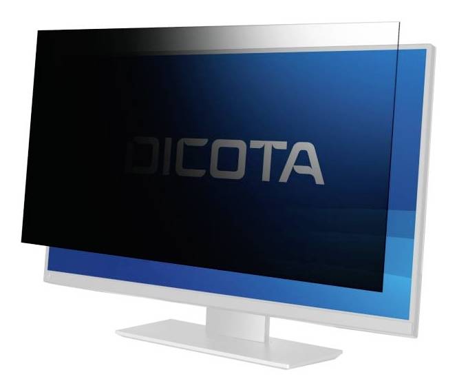 Ein Flachbildschirm-Monitor zeigt das Wort „DICOTA" auf einem dunklen Bildschirm mit blauem Hintergrund.