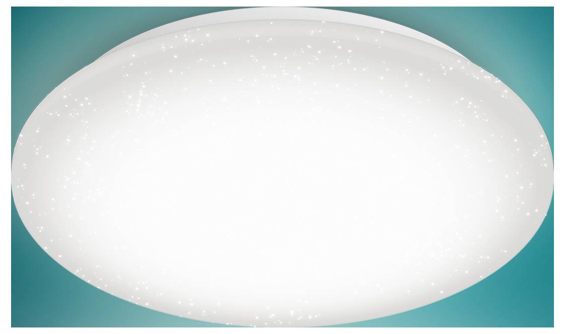 Abstraktes weißes leuchtendes Oval in der Mitte auf teaublauem Hintergrund, mit weicher funkelnder Textur an den Rändern.
