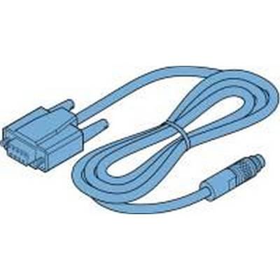 Blaues Kabel mit Steckverbindern an beiden Enden, aufgerollt vor weißem Hintergrund dargestellt.