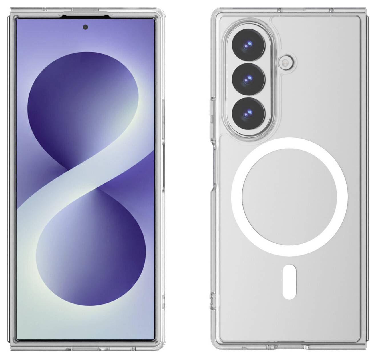 4Smarts 360° Protection Set Hülle + Schutzglas Set Samsung Galaxy Z Fold8 Ultra Transparent Induktives Laden 541871-2