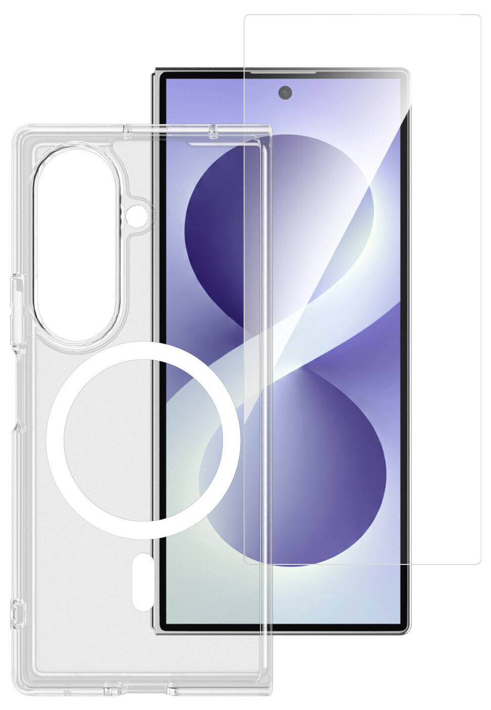 4Smarts 360° Protection Set Hülle + Schutzglas Set Samsung Galaxy Z Fold8 Ultra Transparent Induktives Laden 541871-4