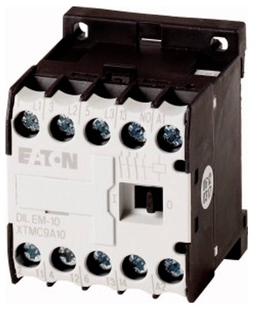 Eaton Elektroschalter mit Schraubklemmen und einer zentralen Ein-/Ausschalteröffnung.