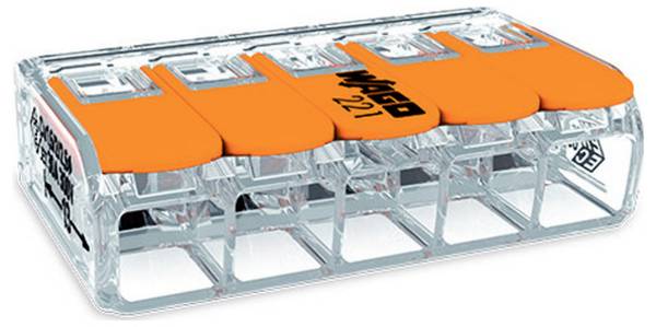 WAGO 221-615 Verbindungsklemme flexibel: 0.5-4 mm² starr: 0.5-6 mm² 15 St. Farblos, Transparent