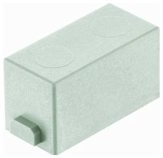 Mintgrünes rechteckiges Gehäuse für elektrische Komponenten mit einem kleinen vorstehenden Stecker an einem Ende.