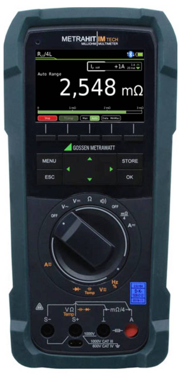 Gossen Metrawatt METRAHIT IM TECH BT Hand-Multimeter kalibriert (DAkkS-akkreditiertes Labor) digital DAkkS kalibriert CAT III 1000 V, CAT IV 600 V Anzeige (Counts): 30000