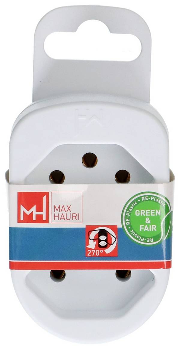 Max Hauri 177208 Abzweigstecker 3polig Weiß