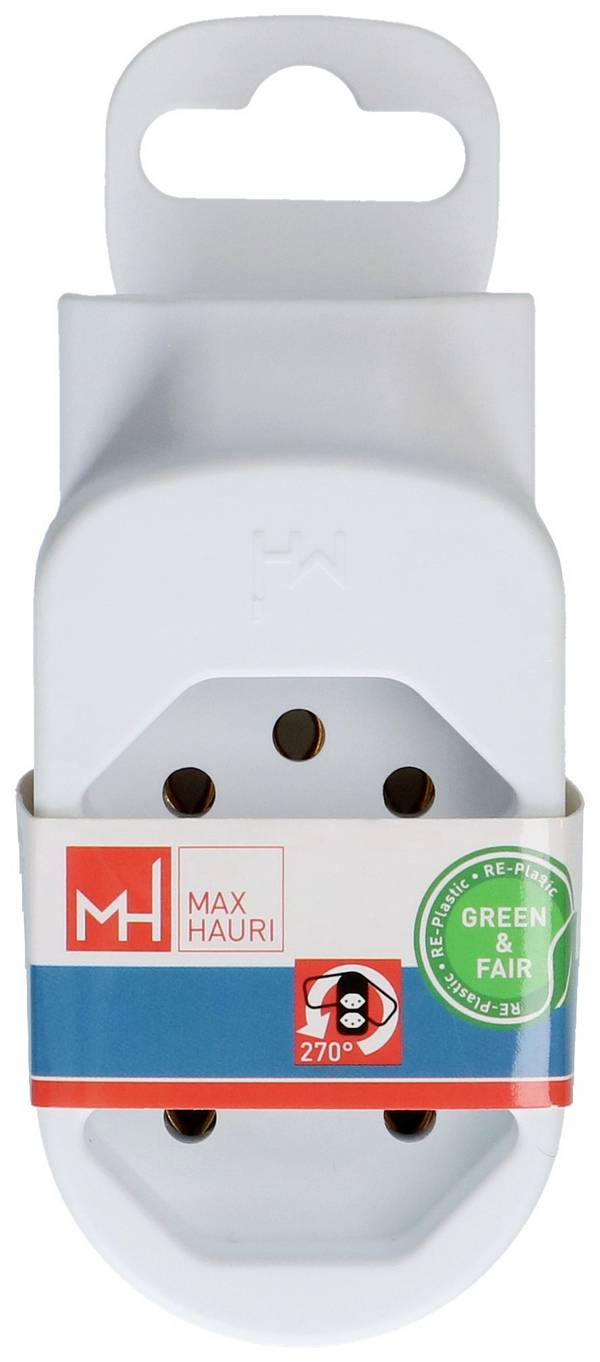 Max Hauri 177212 Abzweigstecker 3polig Weiß