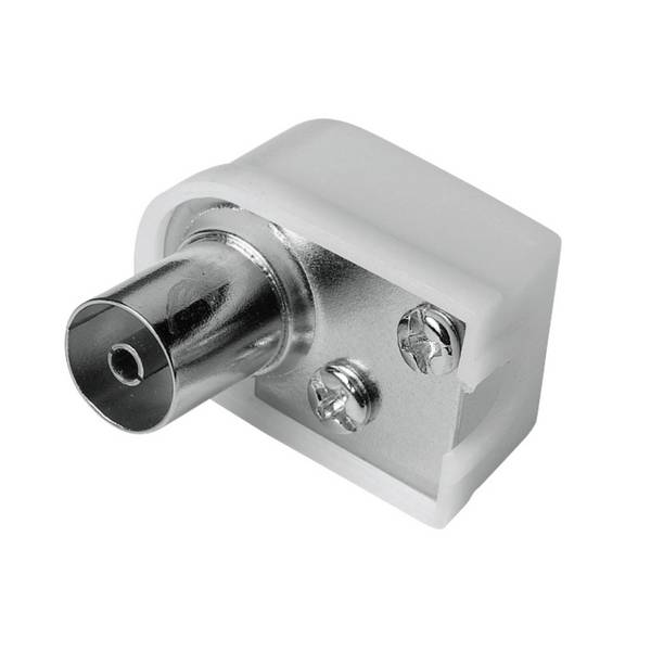 hama 00205217 Antennen-Kupplung, Koax-Winkel, schraubbar