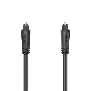 Zwei schwarze Hama-Audiokabel mit Steckverbindern nebeneinander auf weißem Hintergrund dargestellt.