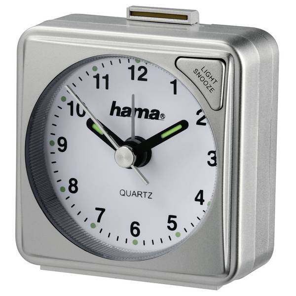 hama 00186328 Reisewecker "A50", Silber