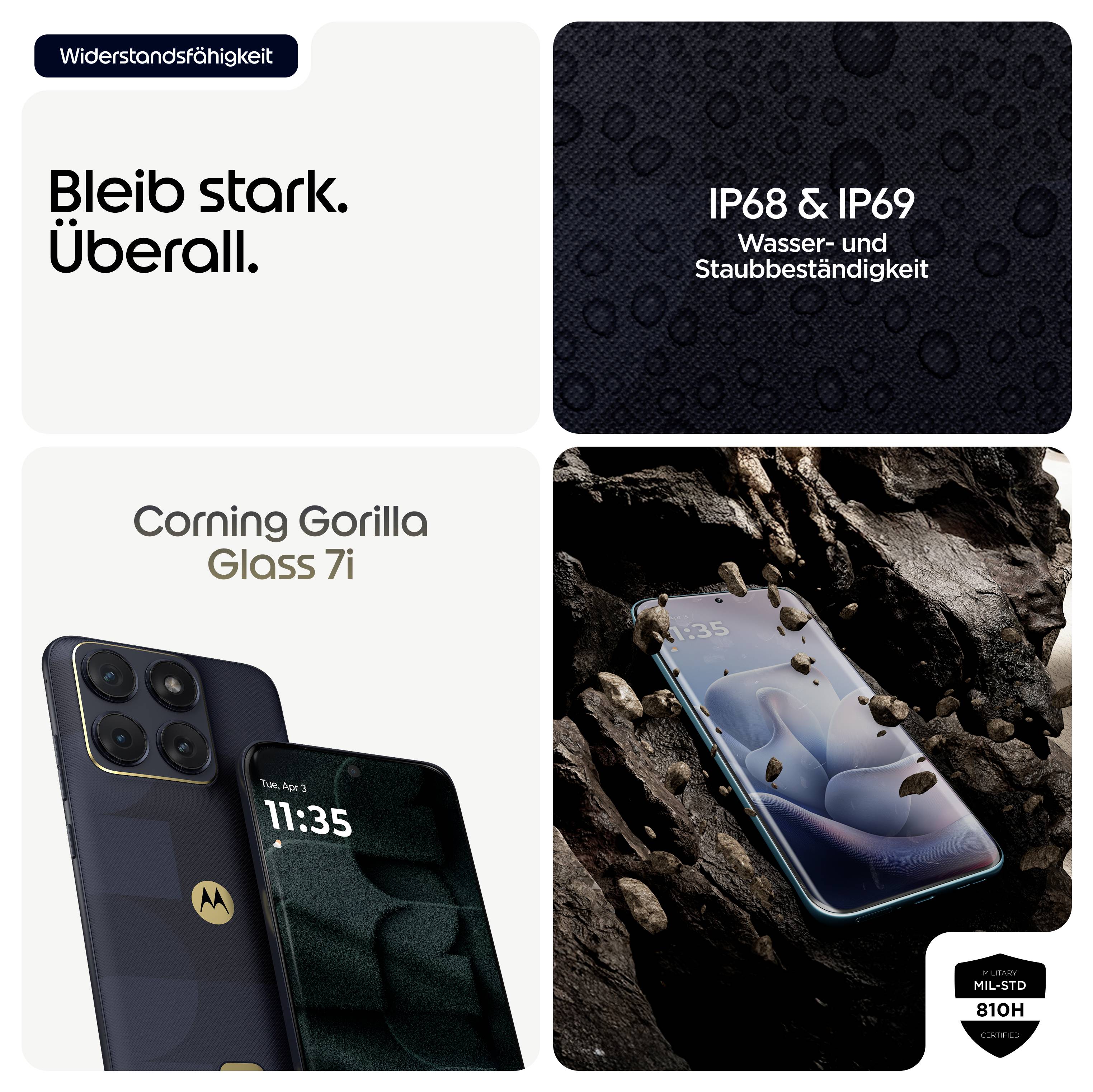Bleib stark. Überall.<br><br>IP68/IP69 Wasser- und Staubbeständigkeit<br>Corning Gorilla Glass 7i<br>Militärstandard 810H-Schutz