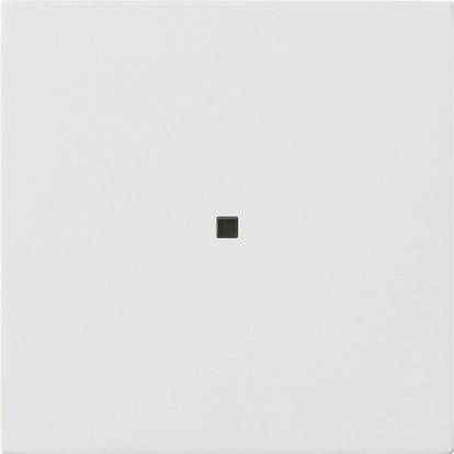 Minimales abstraktes Bild: ein kleines dunkles Quadrat, zentriert auf einem großen, schlichten hellgrauen Hintergrund.