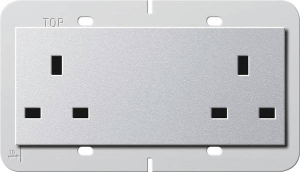 GIRA Doppelsteckdose     Aluminium 278226 1 St.