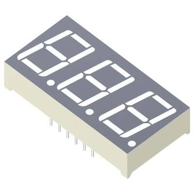 Kingbright 7-Segment-Anzeige Rot 14.2 mm 1.95 V, 2.5 V Ziffernanzahl: 3 BC56-12SURKWA-0