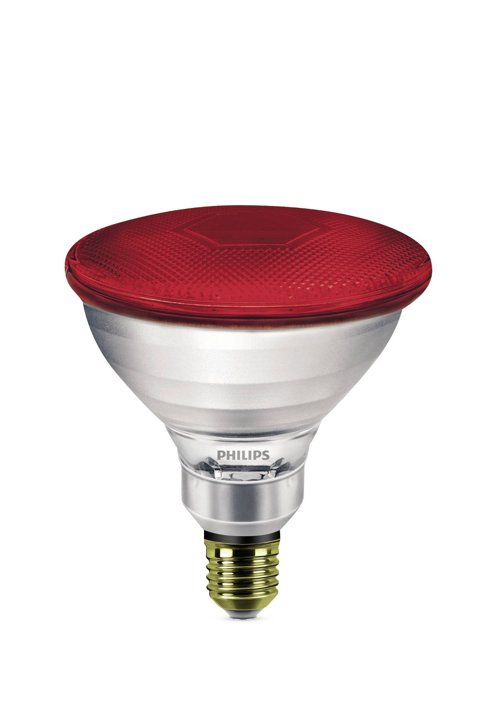 Philips Rotlichtwärmestrahler mit Schraubsockel auf weißem Hintergrund.