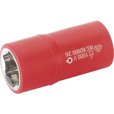 Roter isolierter Stecker-Adapter mit silberner Metallöffnung, gekennzeichnet mit 1000V und IEC 60900 für elektrische Sicherheit.