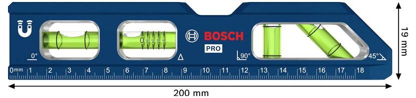Bosch Professional 1600A03AA9 1600A03AA9 Torpedo-Wasserwaage 200 mm-3