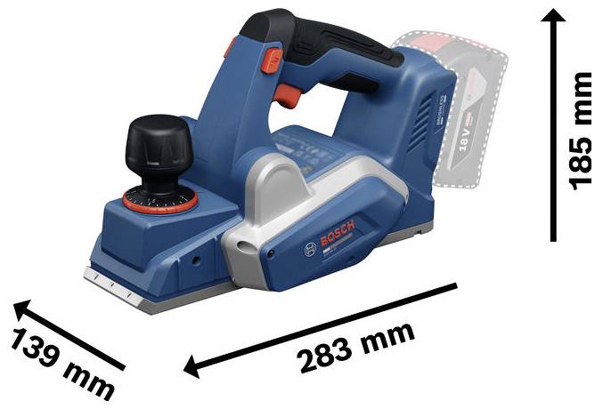 Bosch Professional GHO18V-20 Akku-Hobel Hobel-Breite: 82 mm 18 V Falztiefe (max.): 9 mm-2