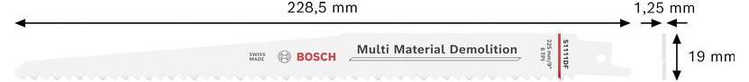Bosch Accessories 2608659249 Multi Material Demolition S1111DF Blatt, 1,25 x 19 x 225 mm, 25-tlg 25 St.-1