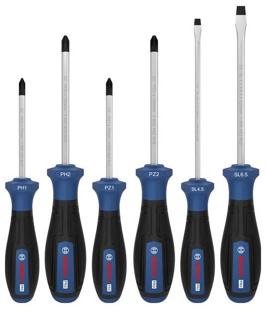 Bosch Professional 1600A039PD Schraubendreher-Set 6teilig PZ, PH, Schlitz-0
