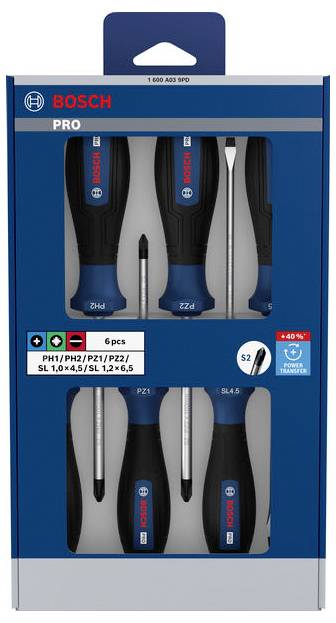 Bosch Professional 1600A039PD Schraubendreher-Set 6teilig PZ, PH, Schlitz-1