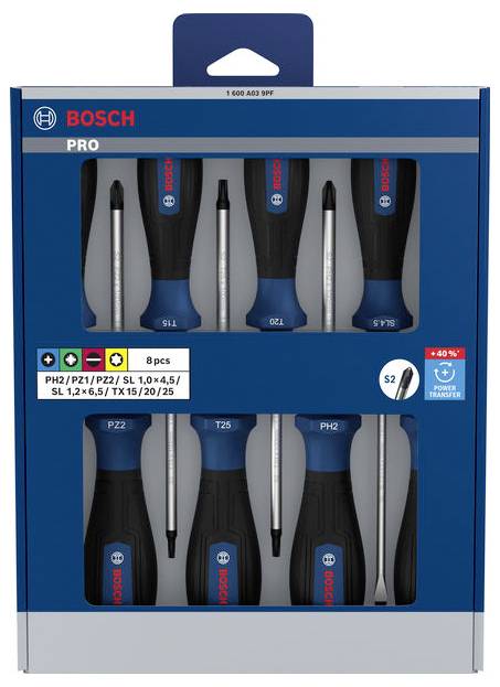 Bosch Professional 1600A039PF Schraubendreher-Set 8teilig PH, PZ, TX, Schlitz-1