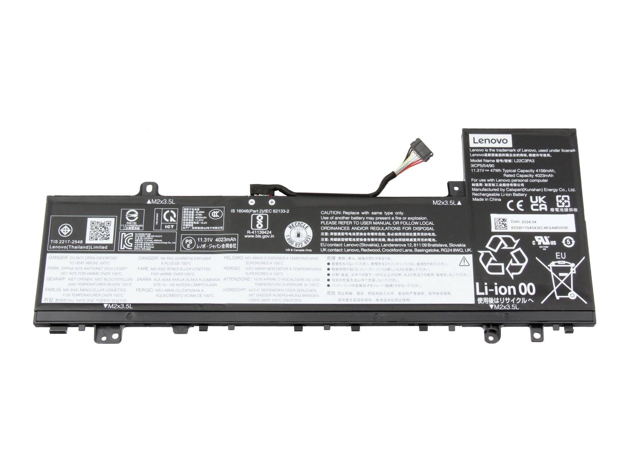 Lenovo Akku 5B11N45414 5B11N45414 Laptopaccu 11.31 V 4156 mAh Lenovo