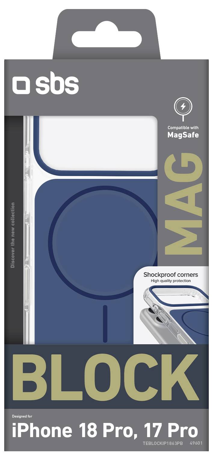 sbs mobile Block Mag Backcover Apple iPhone 18 Pro, iPhone 17 Pro Blau TEBLOCKIP1863PB-1