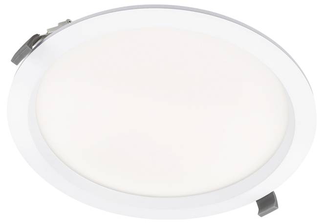 Runde weiße LED-Deckenleuchte zum Einbau mit Metall-Federklemmen