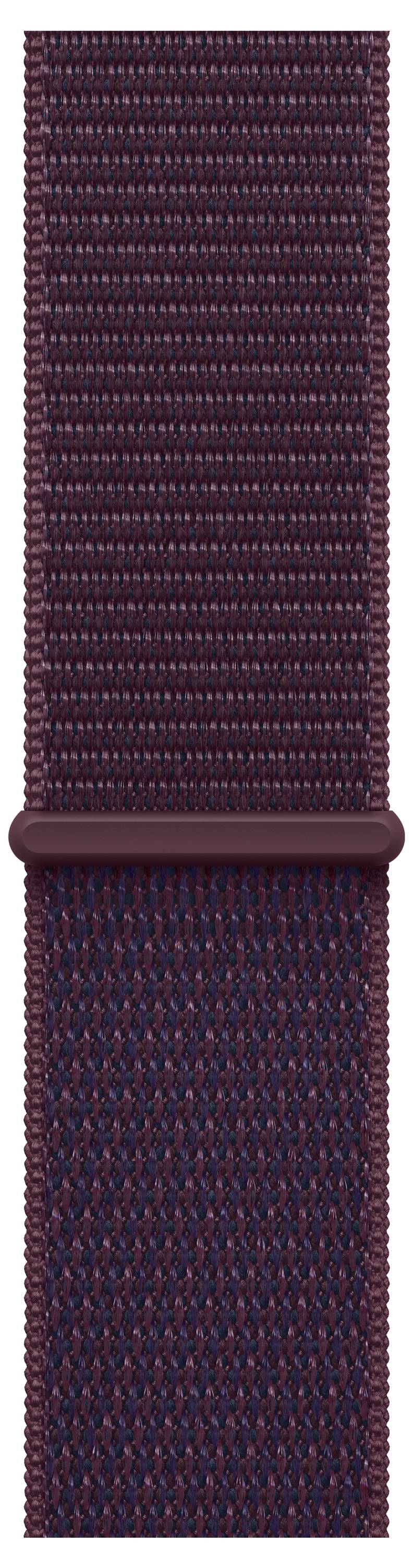 Kastanienbraunes geflochtenes Nylon-Uhrenarmband mit silberner Schließe und verstellbarem Armband.