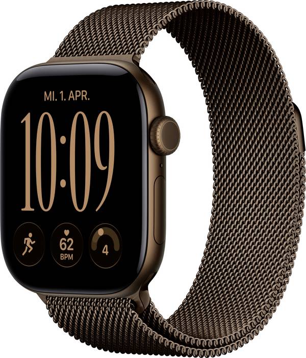 Apple Watch Series 12 GPS + Cellular 42 mm Aluminiumgehäuse Milanese Loop Dunkel-Bronze